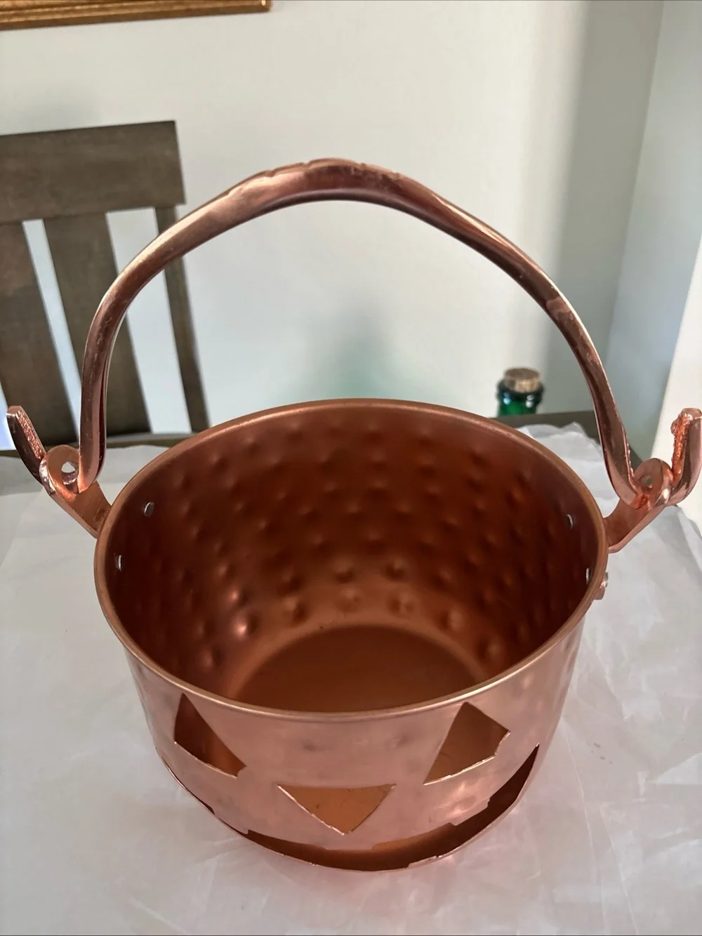 Copper Halloween Jack-O'-Lantern Candy Bucket